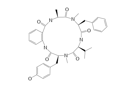 CYClOASPEPEPTIDE_D;CYClO-(L-ALANYL-L-N-METHYLPHENYLALANYL-L-VALYL-L-N-METHYLTYROSYL-O-AMINOBENZOYL)