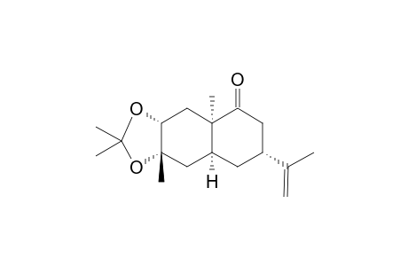 9-(Isopropen-2-yl)-3,6-dimethy-3,4-(isopropylidenedioxy)bicyclo[4.4.0]decan-7-one