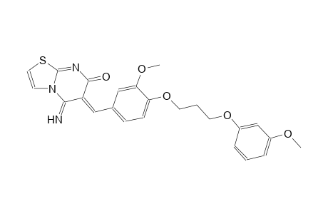 (6Z)-5-imino-6-{3-methoxy-4-[3-(3-methoxyphenoxy)propoxy]benzylidene}-5,6-dihydro-7H-[1,3]thiazolo[3,2-a]pyrimidin-7-one
