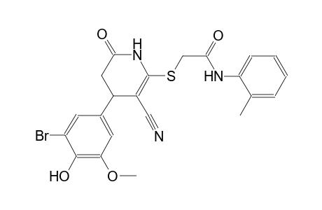 acetamide, 2-[[4-(3-bromo-4-hydroxy-5-methoxyphenyl)-3-cyano-1,4,5,6-tetrahydro-6-oxo-2-pyridinyl]thio]-N-(2-methylphenyl)-