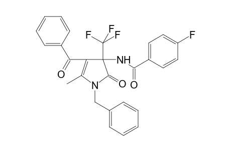 4-Fluoranyl-N-[5-methyl-2-oxidanylidene-4-(phenylcarbonyl)-1-(phenylmethyl)-3-(trifluoromethyl)pyrrol-3-yl]benzamide