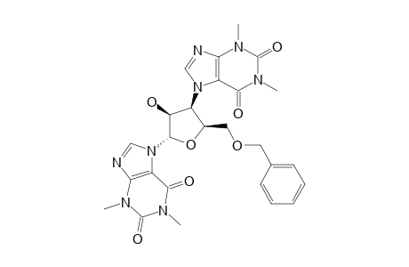 7-[5'-O-BENZYL-3'-DEOXY-3'-(THEOPHYLLIN-7''-YL)-ALPHA-D-LYXOFURANOSYL]-THEOPHYLLINE;MAJOR-ISOMER