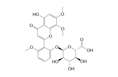 5,2'-Dihydroxy-7,8,6'-trimethoxyflavone 2'-O-.beta.,D-glucuronopyranoside