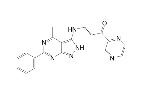 3-(4-Methyl-6-phenyl-2H-pyrazolo[3,4-d]pyrimidin-3-ylamino)-1-(pyrazin-2-yl)prop-2-en-1-one