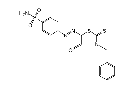 p-[(3-BENZYL-4-OXO-2-THIOXO-5-THIAZOLIDINYL)AZO]BENZENESULFONAMIDE