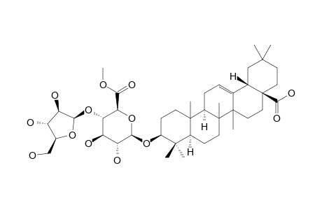 OLEANOLIC_ACID-3-O-[ALPHA-L-ARABINOFURANOSYL-(1->4)-BETA-D-GLUCURONOPYRANOSIDE-6-O-METHYLESTER];NARCISSIFLORINE_METHYLESTER