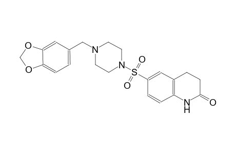 6-{[4-(1,3-benzodioxol-5-ylmethyl)-1-piperazinyl]sulfonyl}-3,4-dihydro-2(1H)-quinolinone