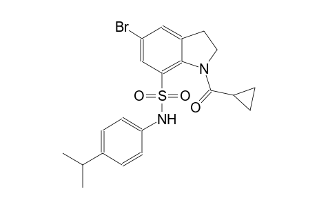 1H-indole-7-sulfonamide, 5-bromo-1-(cyclopropylcarbonyl)-2,3-dihydro-N-[4-(1-methylethyl)phenyl]-