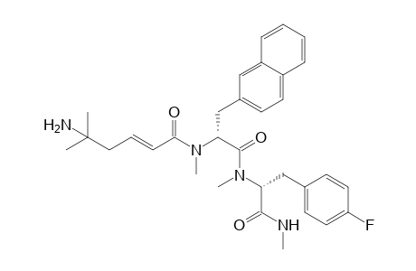 (E)-5-amino-N-[(1R)-2-[[(1R)-1-(4-fluorobenzyl)-2-keto-2-(methylamino)ethyl]-methyl-amino]-2-keto-1-(2-naphthylmethyl)ethyl]-N,5-dimethyl-hex-2-enamide