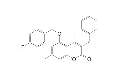 2H-1-benzopyran-2-one, 5-[(4-fluorophenyl)methoxy]-4,7-dimethyl-3-(phenylmethyl)-
