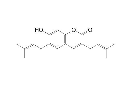 7-Hydroxy-3,6-bis(3-methylbut-2-enyl)coumarin