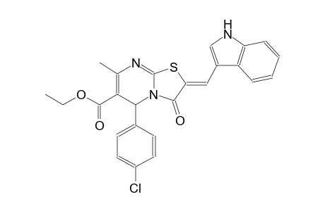 ethyl (2Z)-5-(4-chlorophenyl)-2-(1H-indol-3-ylmethylene)-7-methyl-3-oxo-2,3-dihydro-5H-[1,3]thiazolo[3,2-a]pyrimidine-6-carboxylate