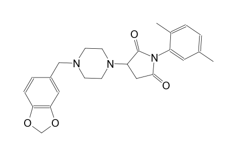 3-[4-(1,3-benzodioxol-5-ylmethyl)-1-piperazinyl]-1-(2,5-dimethylphenyl)-2,5-pyrrolidinedione