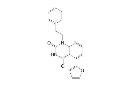 pyrido[2,3-d]pyrimidine-2,4(1H,3H)-dione, 5-(2-furanyl)-1-(2-phenylethyl)-