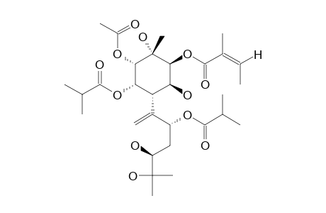 4.alpha.-Acetyl-2.beta.-angeloyl-5.alpha.,8-diisobutyryl-1.beta.,3.alpha.,10,11-tetrahydroxy-Bisabolene