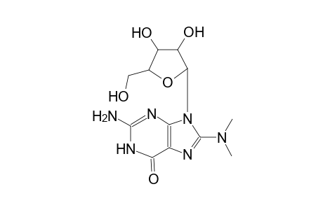 2-amino-9-(3,4-dihydroxy-5-(hydroxymethyl)tetrahydrofuran-2-yl)-8-(dimethylamino)-1H-purin-6(9H)-one