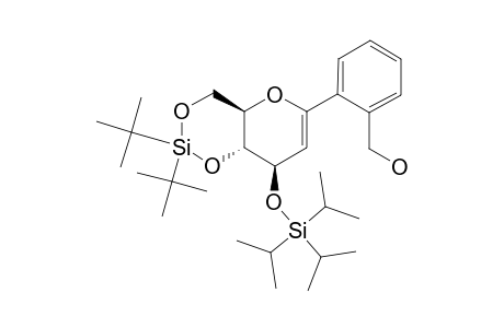 1-C-(BENZYL-ALCOHOL)-3-O-TRIISOPROPYLSILYL-4,6-O-DI-(TERT.-BUTYL)-SILANE-DIYL-D-GLUCAL