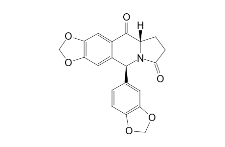 7,8-METHYLENEDIOXY-5-(3',4'-METHYLENEDIOXYPHENYL)-1,2,3,5,10,10A-HEXAHYDROBENZ-[F]-INDOLIZINE-3,10-DIONE