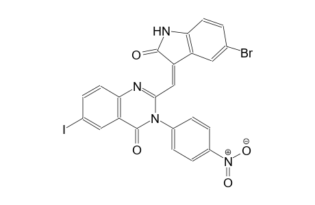 2-[(Z)-(5-bromo-2-oxo-1,2-dihydro-3H-indol-3-ylidene)methyl]-6-iodo-3-(4-nitrophenyl)-4(3H)-quinazolinone