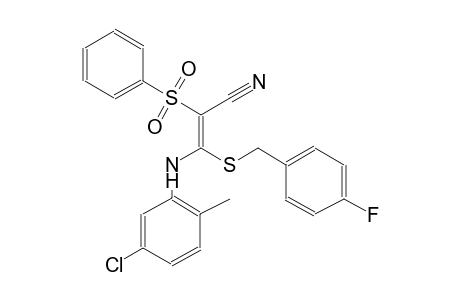2-propenenitrile, 3-[(5-chloro-2-methylphenyl)amino]-3-[[(4-fluorophenyl)methyl]thio]-2-(phenylsulfonyl)-, (2E)-