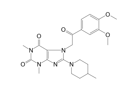 1H-Purine-2,6-dione, 7-[2-(3,4-dimethoxyphenyl)-2-oxoethyl]-3,7-dihydro-1,3-dimethyl-8-(4-methyl-1-piperidinyl)-