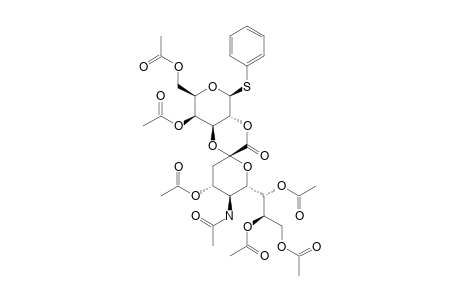 #5A;PHENYL-[5-ACETAMIDO-4,7,8,9-TETRA-O-ACETYL-3,5-DIDEOXY-D-GLYCERO-ALPHA-D-GALACTO-2-NONULOPYRANOSYL-(1'->2)-LACTONE]-(2->3)-O-4,6-DI-O-ACETYL-1-THIO-BETA-D-