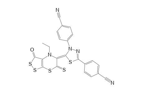 (E)-4-ETHYL-3-OXO-5-[3,5-DI-(4-CYANOPHENYL)-[1,3,4]-THIADIAZOL-2-YLIDENYL]-[1,2]-DITHIOLO-[3,4-B]-[1,4]-THIAZINE-6-THIONE