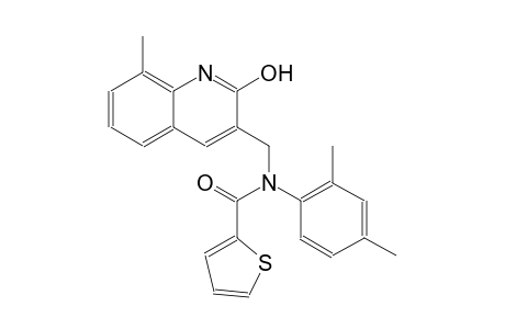 N-(2,4-dimethylphenyl)-N-[(2-hydroxy-8-methyl-3-quinolinyl)methyl]-2-thiophenecarboxamide