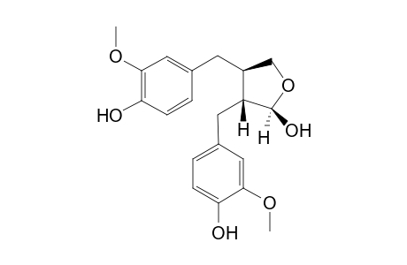 (2R,3R,4R)-3,4-bis[(3-methoxy-4-oxidanyl-phenyl)methyl]oxolan-2-ol