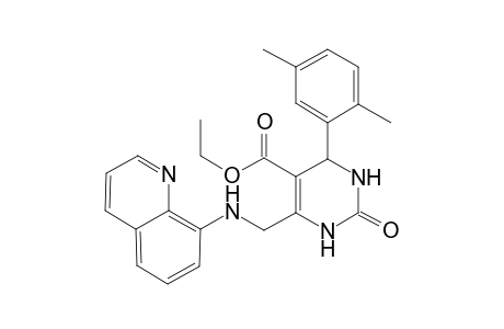 5-Pyrimidinecarboxylic acid, 4-(2,5-dimethylphenyl)-1,2,3,4-tetrahydro-2-oxo-6-[(8-quinolinylamino)methyl]-, ethyl ester