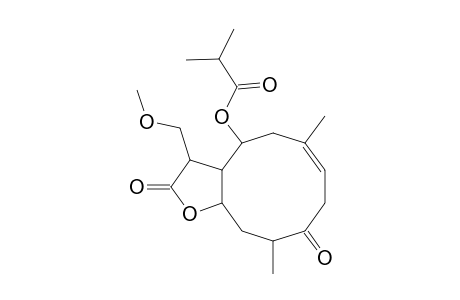 Propanoic acid, 2-methyl-, 2,3,3a,4,5,8,9,10,11,11a-decahydro-3-(methoxymethyl)-6,10-dimethyl-2, 9-dioxocyclodeca[b]furan-4-yl ester
