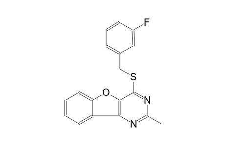 3-fluorobenzyl 2-methyl[1]benzofuro[3,2-d]pyrimidin-4-yl sulfide