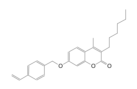 2H-1-benzopyran-2-one, 7-[(4-ethenylphenyl)methoxy]-3-hexyl-4-methyl-