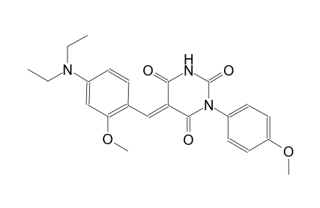 (5E)-5-[4-(diethylamino)-2-methoxybenzylidene]-1-(4-methoxyphenyl)-2,4,6(1H,3H,5H)-pyrimidinetrione