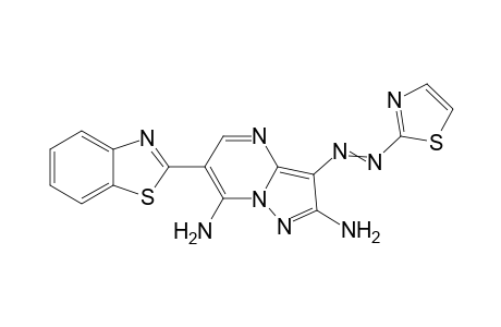 6-(1,3-Benzothiazol-2-yl)-3-(thiazol-2-yldiazenyl)pyrazolo[1,5-a]pyrimidine-2,7-diamine