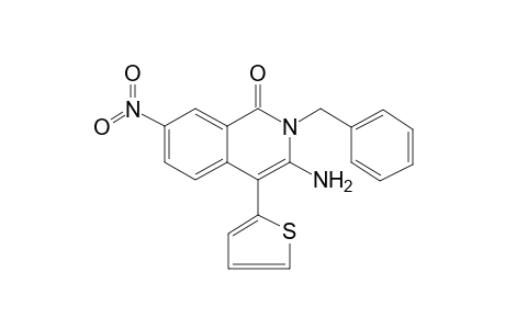 2H-Isoquinolin-1-one, 3-amino-2-benzyl-7-nitro-4-thiophen-2-yl-