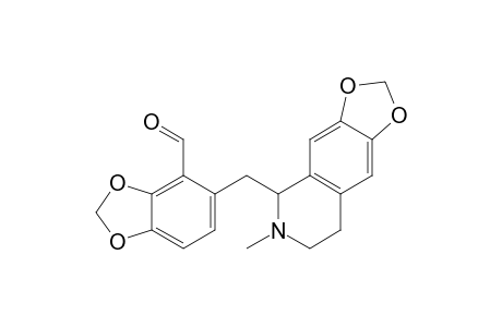1,3-Benzodioxole-4-carboxaldehyde, 5-[(5,6,7,8-tetrahydro-6-methyl-1,3-dioxolo[4,5-g]isoquinolin-5-yl)methyl]-, (.+-.)-