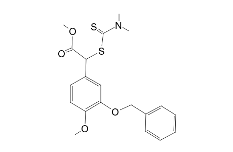 2-(3-benzoxy-4-methoxy-phenyl)-2-(dimethylthiocarbamoylthio)acetic acid methyl ester