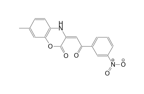 2H-1,4-benzoxazin-2-one, 3,4-dihydro-7-methyl-3-[2-(3-nitrophenyl)-2-oxoethylidene]-, (3E)-