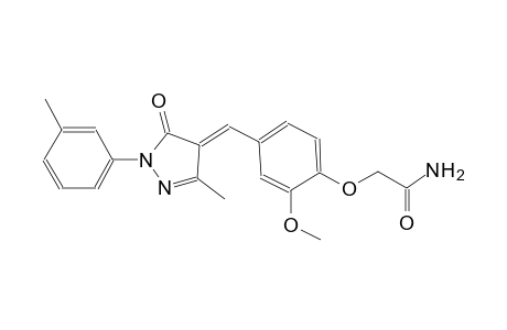 2-(2-methoxy-4-{(E)-[3-methyl-1-(3-methylphenyl)-5-oxo-1,5-dihydro-4H-pyrazol-4-ylidene]methyl}phenoxy)acetamide