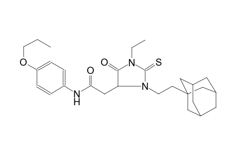 2-[3-[2-(1-adamantyl)ethyl]-1-ethyl-5-keto-2-thioxo-imidazolidin-4-yl]-N-(4-propoxyphenyl)acetamide