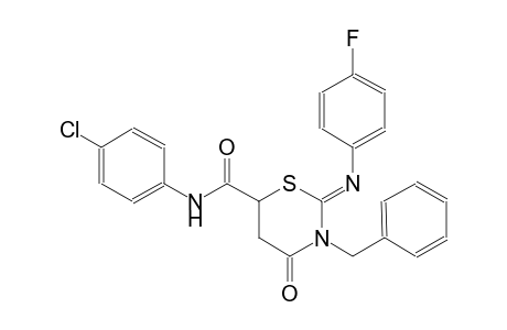 (2Z)-3-benzyl-N-(4-chlorophenyl)-2-[(4-fluorophenyl)imino]-4-oxotetrahydro-2H-1,3-thiazine-6-carboxamide