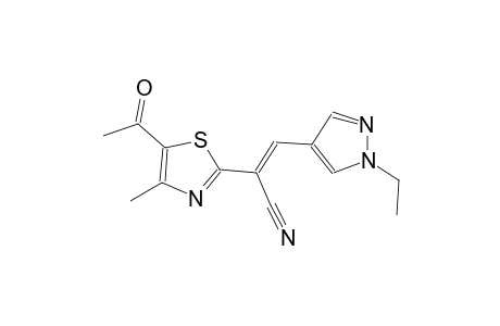 (2E)-2-(5-acetyl-4-methyl-1,3-thiazol-2-yl)-3-(1-ethyl-1H-pyrazol-4-yl)-2-propenenitrile
