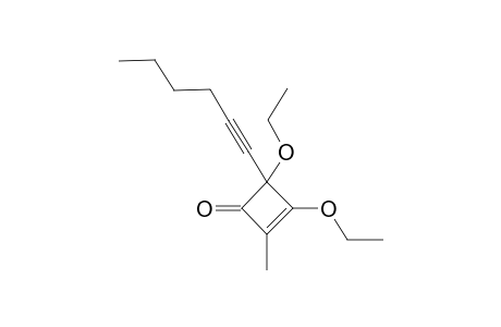 3,4-Diethoxy-4-(1-hexynyl)-2-methyl-2-cyclobutenone