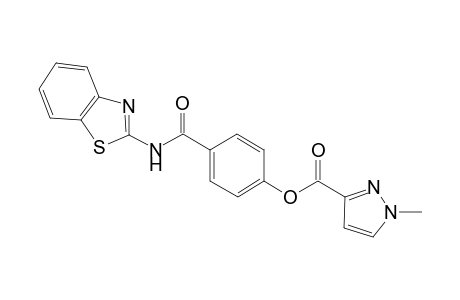 1H-Pyrazole-3-carboxylic acid, 1-methyl-, 4-[(1,3-benzothiazol-2-ylamino)carbonyl]phenyl ester
