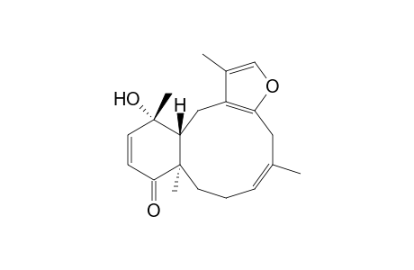 Benzo[4,5]cyclodeca[1,2-b]furan-9(7H)-one, 4,8,8a,12,12a,13-hexahydro-12-hydroxy-1,5,8a,12-tetramethyl-, (5E,8aR*,12S*,12aR*)-(-)-
