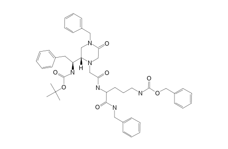 N-[2-[4-BENZYL-(2S)-[(1S)-[(TERT.-BUTOXYCARBONYL)-AMINO]-2-PHENYLETHYL]-5-OXO-PIPERAZIN-1-YL]-ACETYL]-ORN(Z)-NH-BN