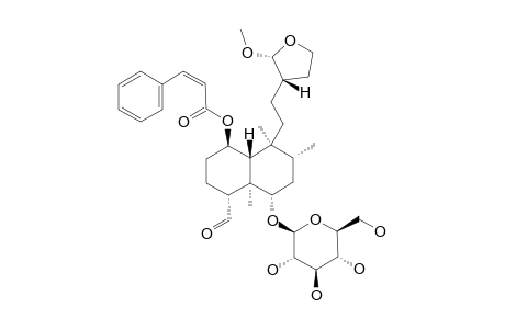 SCUTEREPENOSIDE-A4;(4R,13S*,16R*)-1-BETA-CIS-CINNAMOYLOXY-6-ALPHA-(BETA-D-GLUCOPYRANOSYLOXY)-16-METHOXY-15,16-EPOXY-18-NEOCLERODANAL