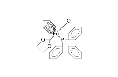 Carbonyl-cyclopentadienyl-(1,3-dioxolan-2-ylidene)-triphenylphosphane iron cation