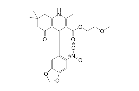 3-quinolinecarboxylic acid, 1,4,5,6,7,8-hexahydro-2,7,7-trimethyl-4-(6-nitro-1,3-benzodioxol-5-yl)-5-oxo-, 2-methoxyethyl ester